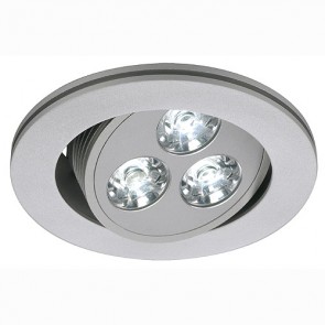 TRITON LED Downlight 3x1W, silbergrau mit weißen LED-342111851