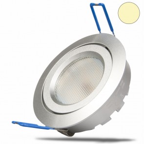 LED Einbaustrahler SMD, 8W, 140°, silber, rund, warmweiß, dimmbar-35048