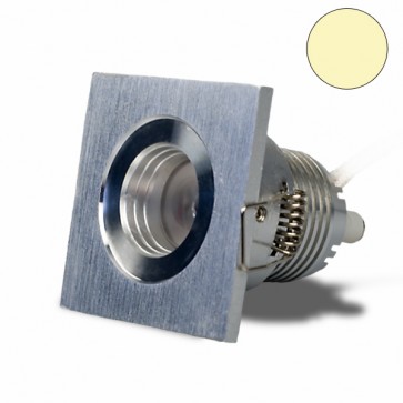 LED Einbautrahler, 3W, 30°, quadratisch, Alu-geb., warmweiß-32615