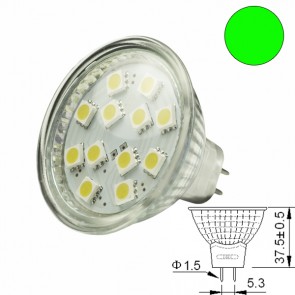 LED Leuchtmittel MR 16 Grün-31050
