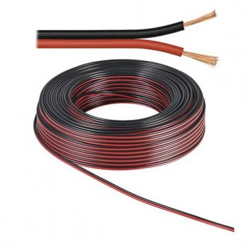 Kabel 2-polig, YZWL 2x0,75mm, schwarz/rot, 1 Rolle = 25m-35130