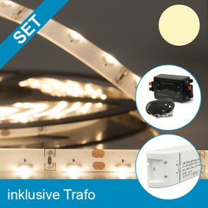 SET LED SILIKON-Sideled-Flexband warmweiss + 75W Trafo + Controller-39288