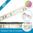 SET Silikon-Flexband + 75W Trafo + RGB Controller